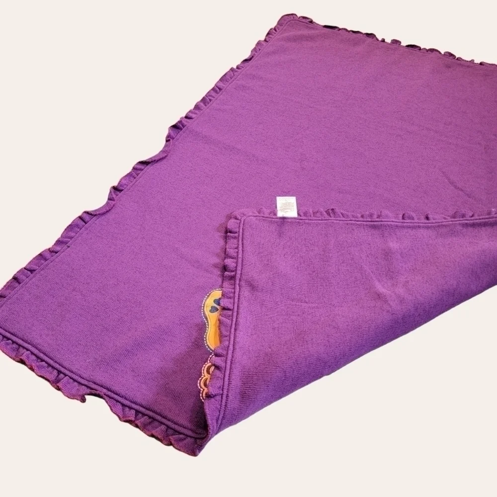 KOALA Baby Toys R us Purple Knit Baby Blanket Butterfly Ruffle edges lovey